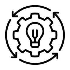 creative outline icon. creative process black line illustration.