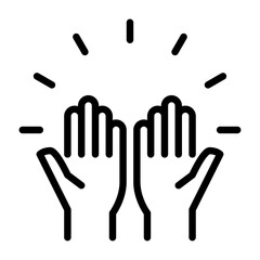 pray outline icon. spirituality black line illustration.