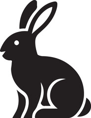 Silhouette vector of a rabbit, symbolizing nature, wildlife, and cute animals, perfect for farm, pet, and spring-themed designs.