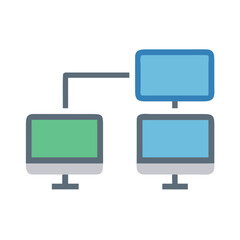 Simple computer network illustration, interconnected device concept