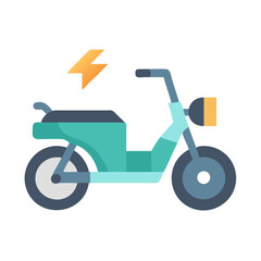 Modern electric scooter icon on black background illustration