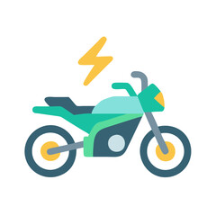 Electric Motorcycle Icon Symbolizing Green Technology and Innovation