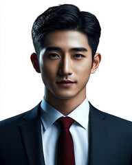Close-up of a smiling business man, a handsome business tough guy