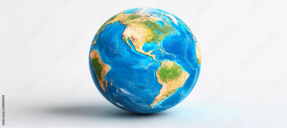 Poster planet earth globe rotation. generative video ai technology.