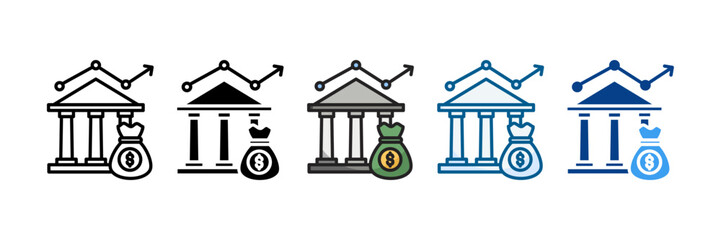 Financial Icon Set Multiple Style Collection