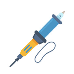 Isolated illustration of a soldering iron on black background