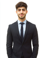 Close-up of a smiling business man, a handsome business tough guy