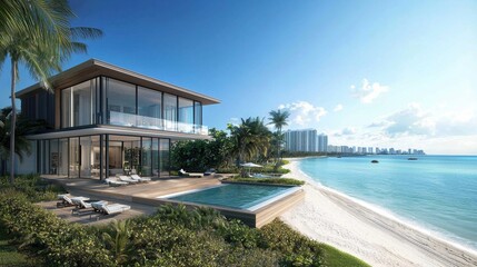 Direct access to beautiful beaches enhances the villa's appeal.