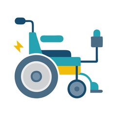 Modern Illustration of Wheelchair with Spark on Black Background