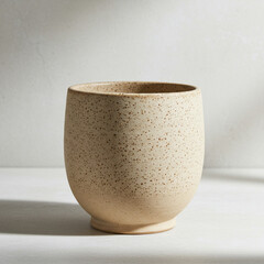 Hand-Thrown Ceramic Texture with Speckled Glaze on White Background for Artisanal Design Projects