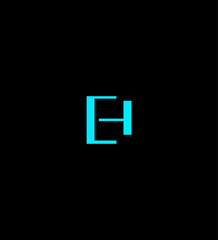 Obraz premium Abstract Cyan EH Logo Design Minimalist, Modern, Simple, Unique, Brand, Identity, Initial, Letter, 