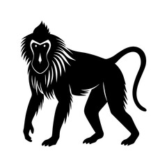 baboon-vector-silhouette illustration