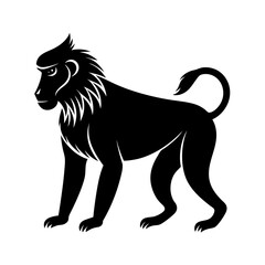 baboon-vector-silhouette illustration