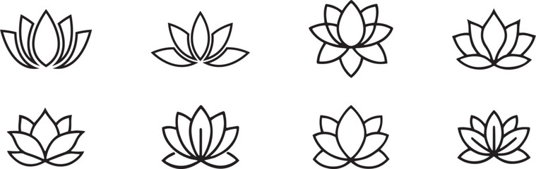 Lotus flowers icons.eps