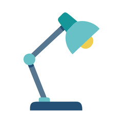 Modern Blue Desk Lamp Illustration on Black Background