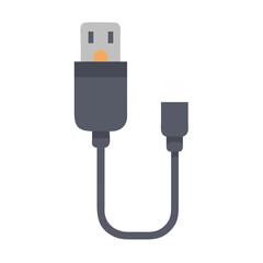 USB to USB-C Cable Illustration on Black Background