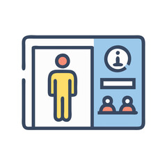 Identification card or visitor pass icon illustration design