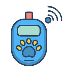 Blue Pet GPS Tracker with Paw Print Icon