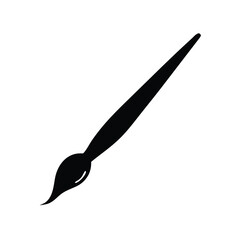 Elegant Black Paintbrush Icon, Art and Creativity Vector Illustration