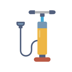 Isolated floor pump illustration, inflation, and black background