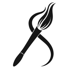 Elegant Black Paintbrush Icon, Art and Creativity Vector Illustration