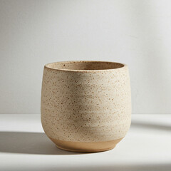 Hand-Thrown Ceramic Texture with Speckled Glaze on White Background for Artisanal Design Projects