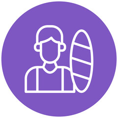 Person Surfing Vector Icon