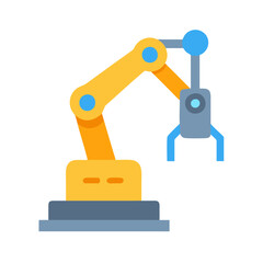 Industrial robotic arm automation technology on black background