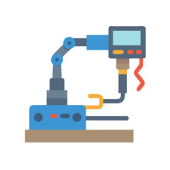 Flat Design Robotic Arm Automation Machine Illustration