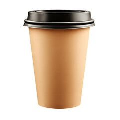 Recyclable paper coffee cup on transparent background
