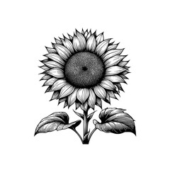 Fototapeta premium Sunflower black color vector 