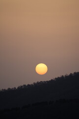 森の向こうから昇る朝日