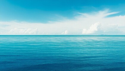 Obraz premium sky blue and white at blue sea in illustration effect