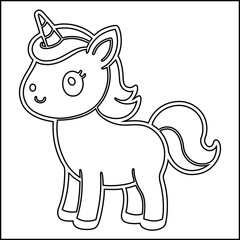 The horse coloring book line art