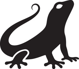 Silhouette vector of a lizard in side profile, perfect for wildlife, reptile themes, educational materials, and nature design elements.