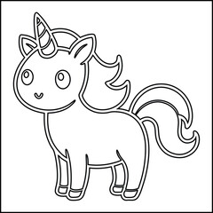 The horse coloring book line art