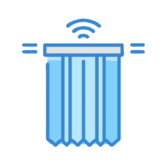 Smart curtains with wireless control, automation system icon