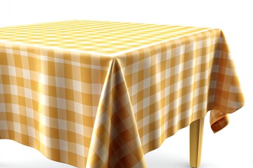 Yellow checkered tablecloth