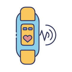 Heart rate monitor icon on a modern smartwatch