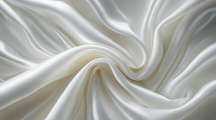 Obraz premium Ethereal White Silk: A Luxurious Texture of Flowing Fabric with Soft Folds and Subtle Light Play