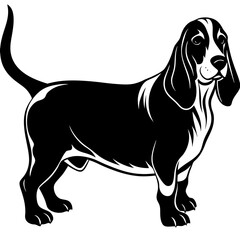 basset-hound-vector-silhouette illustration