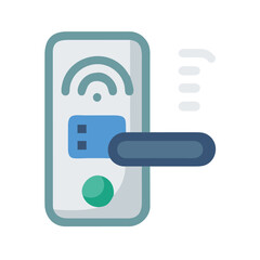 Smart Door Lock with Wireless Connection Icon Symbol