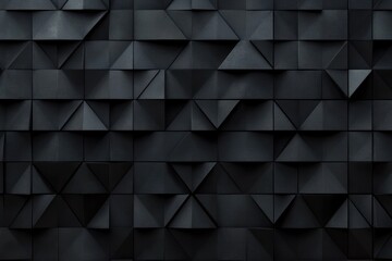 Obraz premium Abstract Dark Geometric Triangle Pattern Technology Background Low Poly 3D Render Minimalist Symmetrical Design