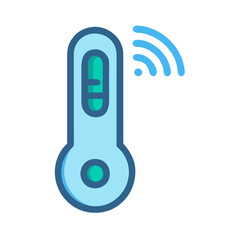 Smart Digital Thermometer with Wireless Connectivity on Black