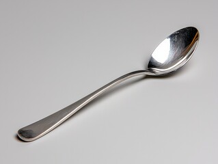 Shiny Silver Spoon Isolated on Clean Background, Culinary Tool, Kitchen Utensil