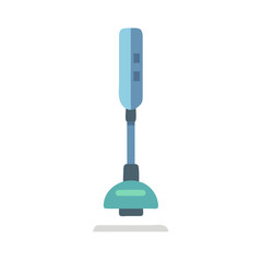 Light blue floor mop icon on black background