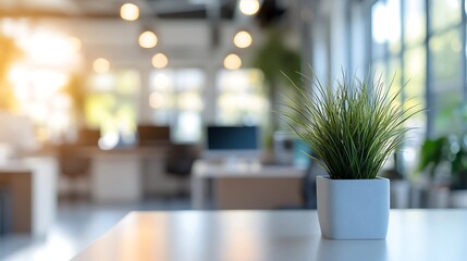 Modern white and blue open space office interior