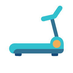 Blue Treadmill Fitness Equipment Isolated On Black Background