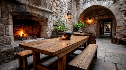 Medieval-style dining hall