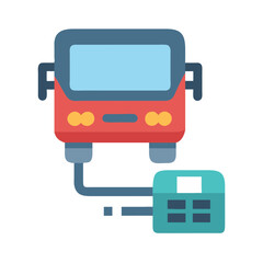 Electric bus charging at charging station, modern technology